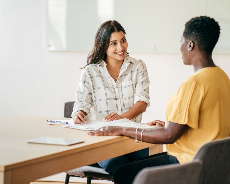 Person doing a job interview with another person